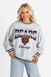 CHICAGO BEARS GRIDIRON DRIVE CREW FLEECE RINGER SWEATSHIRT