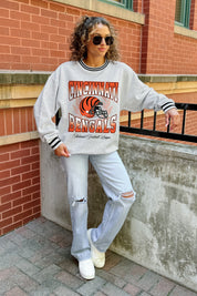 CINCINNATI BENGALS FADE ROUTE CREW FLEECE RINGER SWEATSHIRT