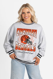 CINCINNATI BENGALS FADE ROUTE CREW FLEECE RINGER SWEATSHIRT