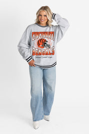 CINCINNATI BENGALS FADE ROUTE CREW FLEECE RINGER SWEATSHIRT