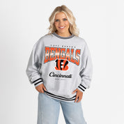 CINCINNATI BENGALS GRIDIRON DRIVE CREW FLEECE RINGER SWEATSHIRT