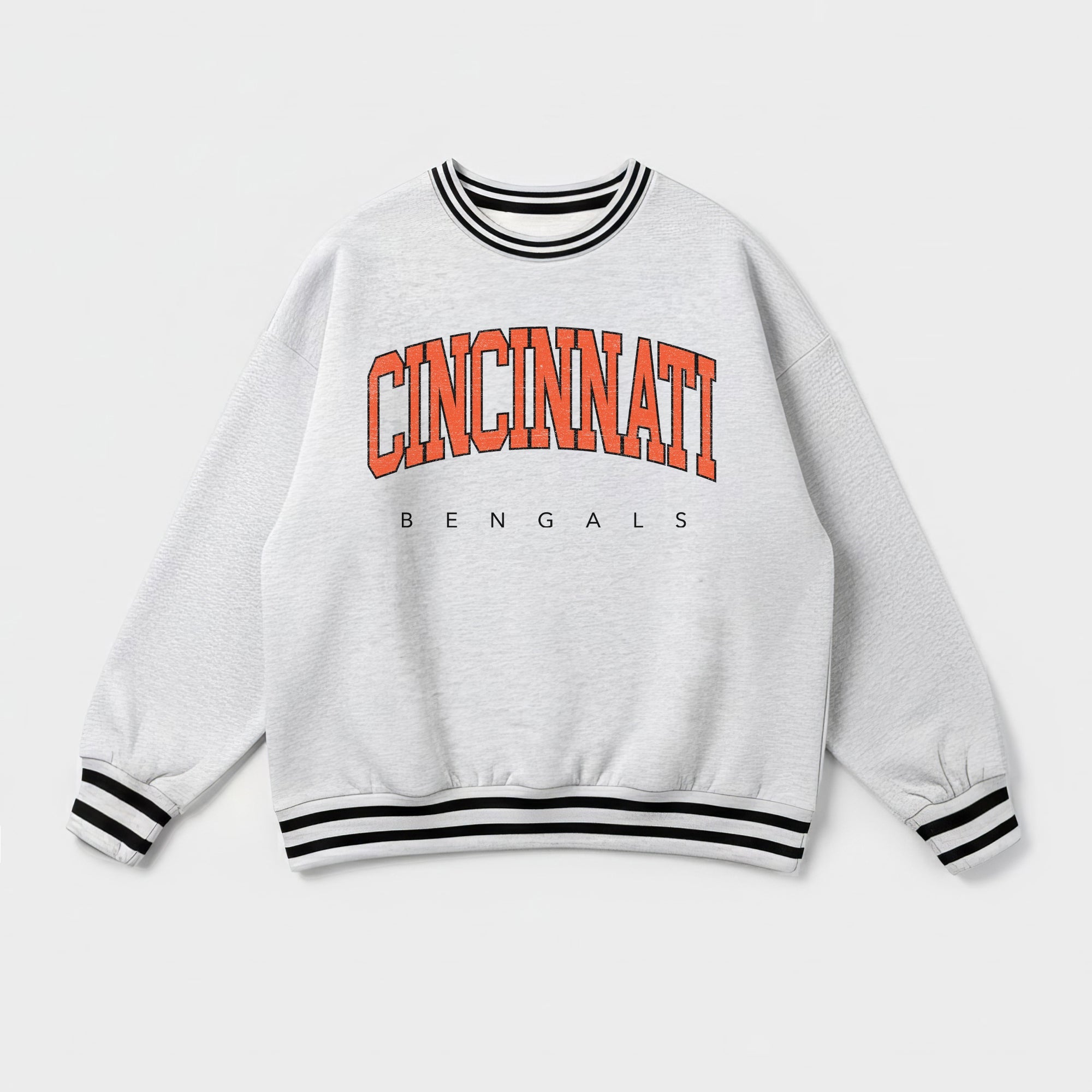 CINCINNATI BENGALS EASY ENERGY CREW FLEECE RINGER SWEATSHIRT