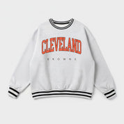 CLEVELAND BROWNS EASY ENERGY CREW FLEECE RINGER SWEATSHIRT