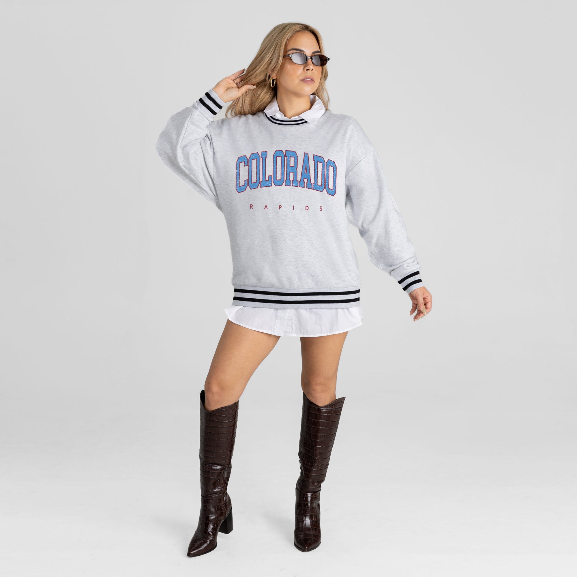 COLORADO RAPIDS EASY ENERGY CREW FLEECE RINGER SWEATSHIRT