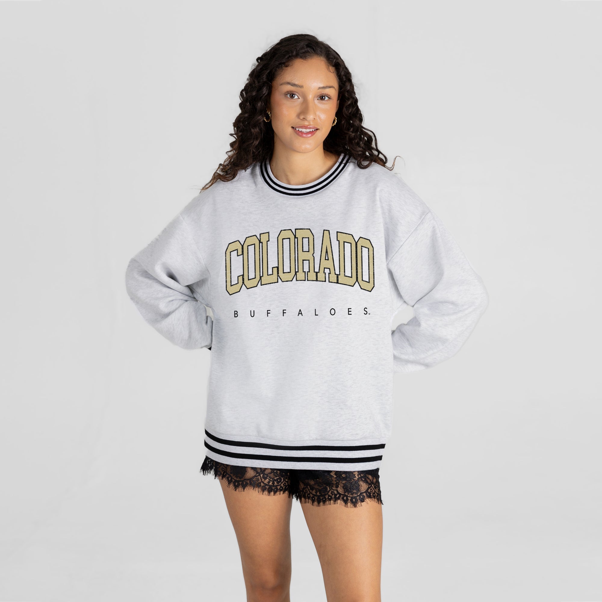 COLORADO BUFFALOES EASY ENERGY CREW FLEECE RINGER SWEATSHIRT