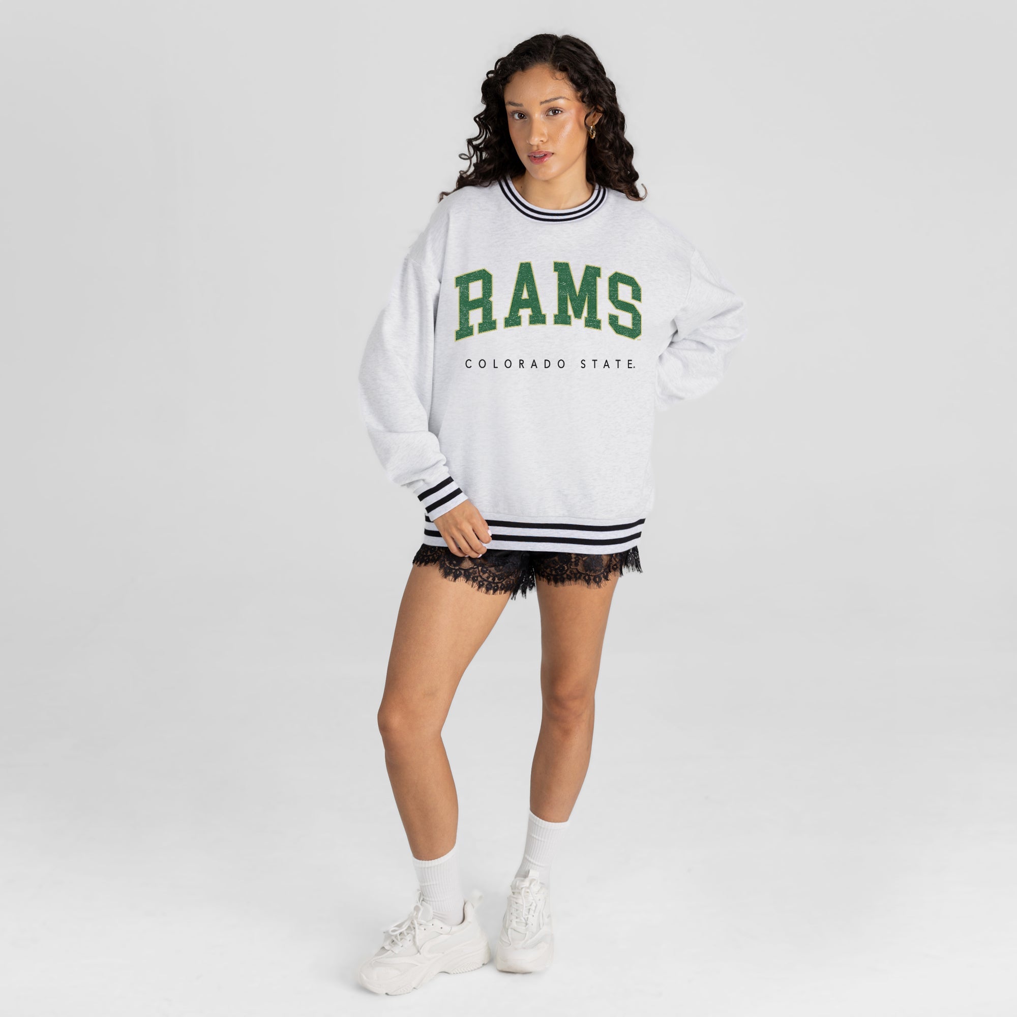 COLORADO STATE RAMS EASY ENERGY CREW FLEECE RINGER SWEATSHIRT