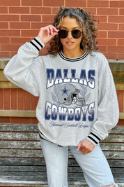 DALLAS COWBOYS FADE ROUTE CREW FLEECE RINGER SWEATSHIRT