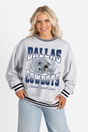 DALLAS COWBOYS FADE ROUTE CREW FLEECE RINGER SWEATSHIRT
