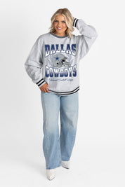 DALLAS COWBOYS FADE ROUTE CREW FLEECE RINGER SWEATSHIRT