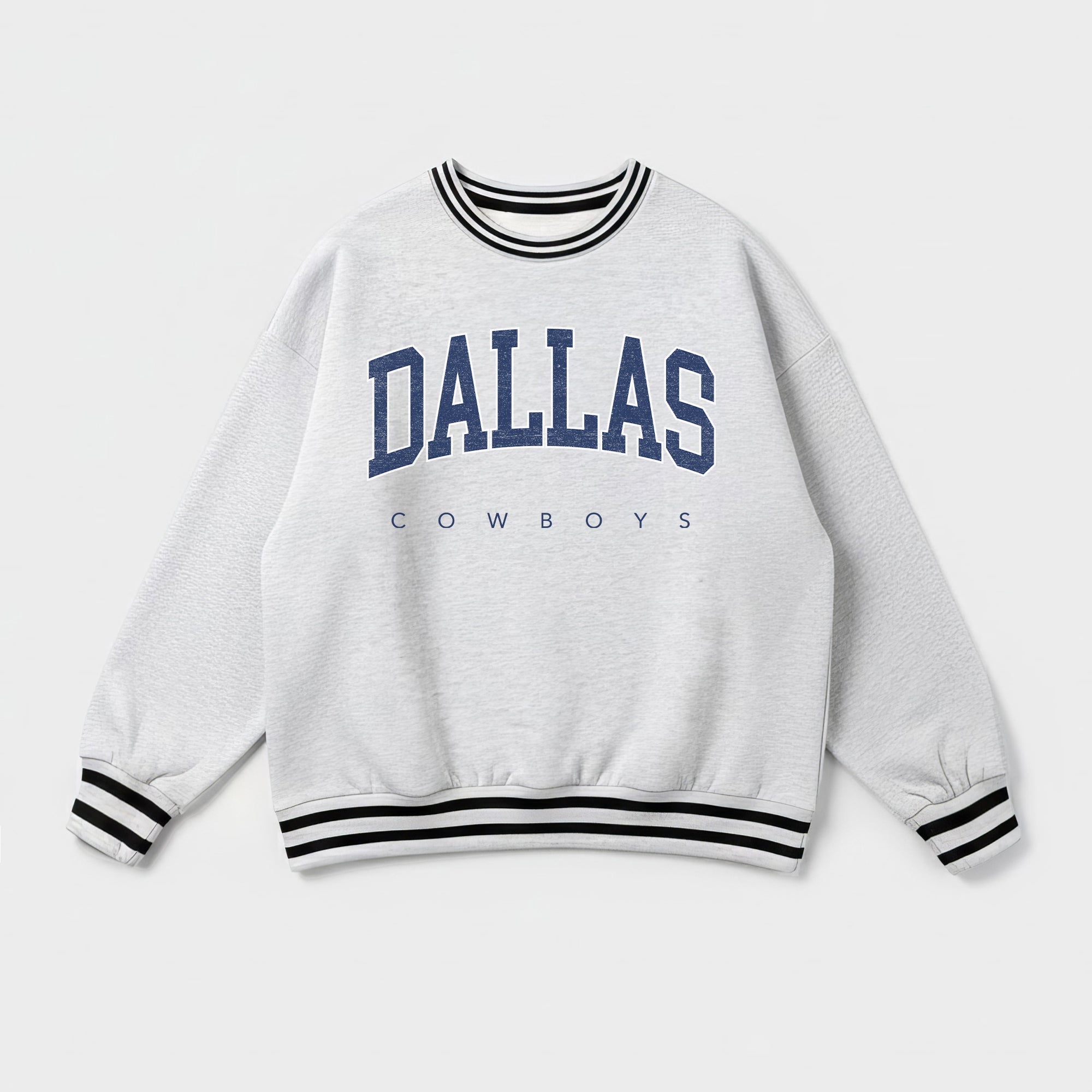 DALLAS COWBOYS EASY ENERGY CREW FLEECE RINGER SWEATSHIRT