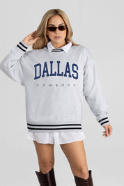 DALLAS COWBOYS EASY ENERGY CREW FLEECE RINGER SWEATSHIRT