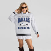 DALLAS COWBOYS COOL VIBES CREW FLEECE RINGER SWEATSHIRT