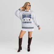 DALLAS COWBOYS COOL VIBES CREW FLEECE RINGER SWEATSHIRT