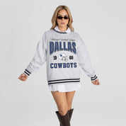 DALLAS COWBOYS COOL VIBES CREW FLEECE RINGER SWEATSHIRT