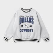 DALLAS COWBOYS COOL VIBES CREW FLEECE RINGER SWEATSHIRT