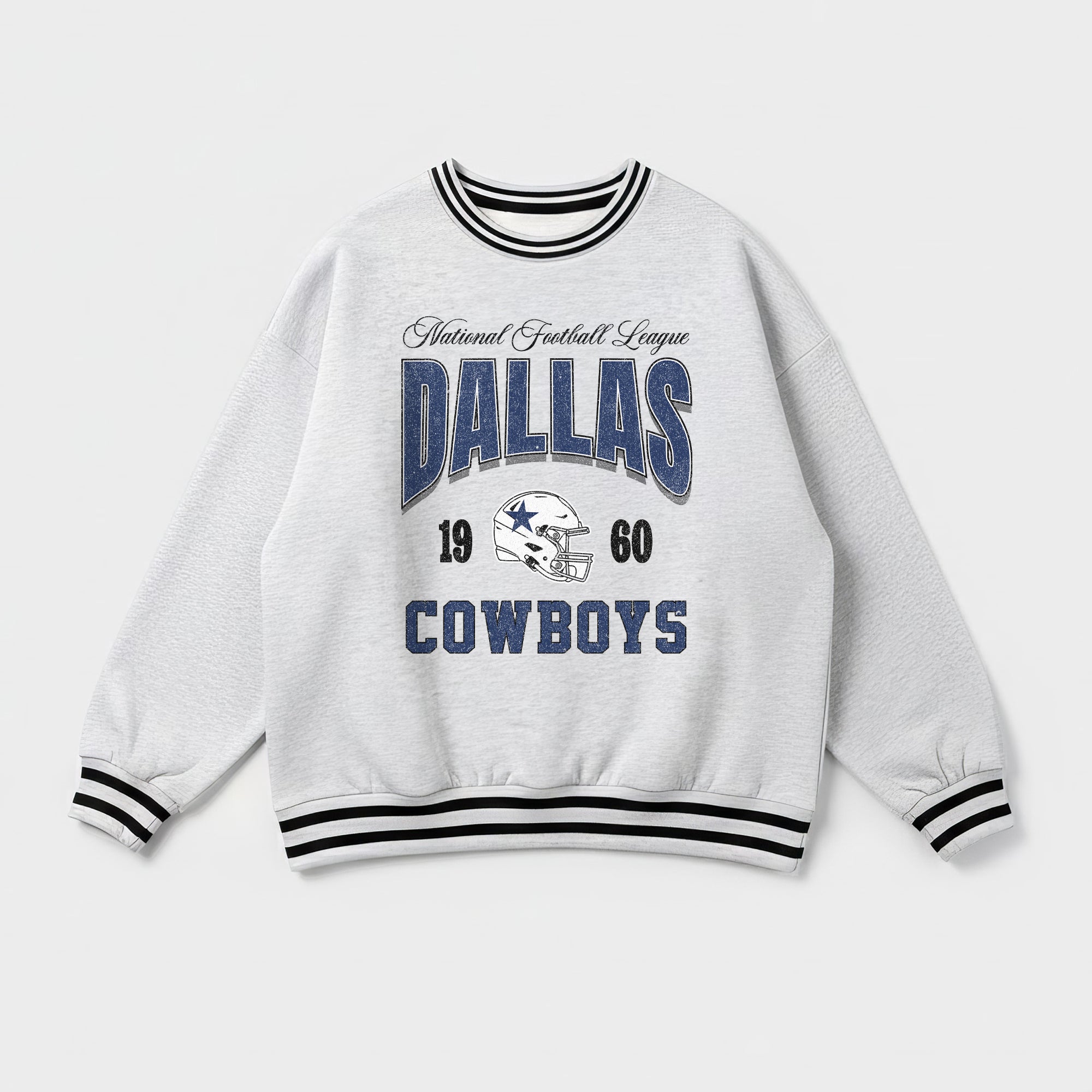 DALLAS COWBOYS COOL VIBES CREW FLEECE RINGER SWEATSHIRT