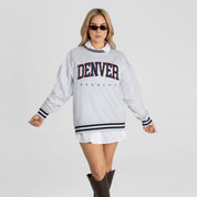 DENVER BRONCOS EASY ENERGY CREW FLEECE RINGER SWEATSHIRT
