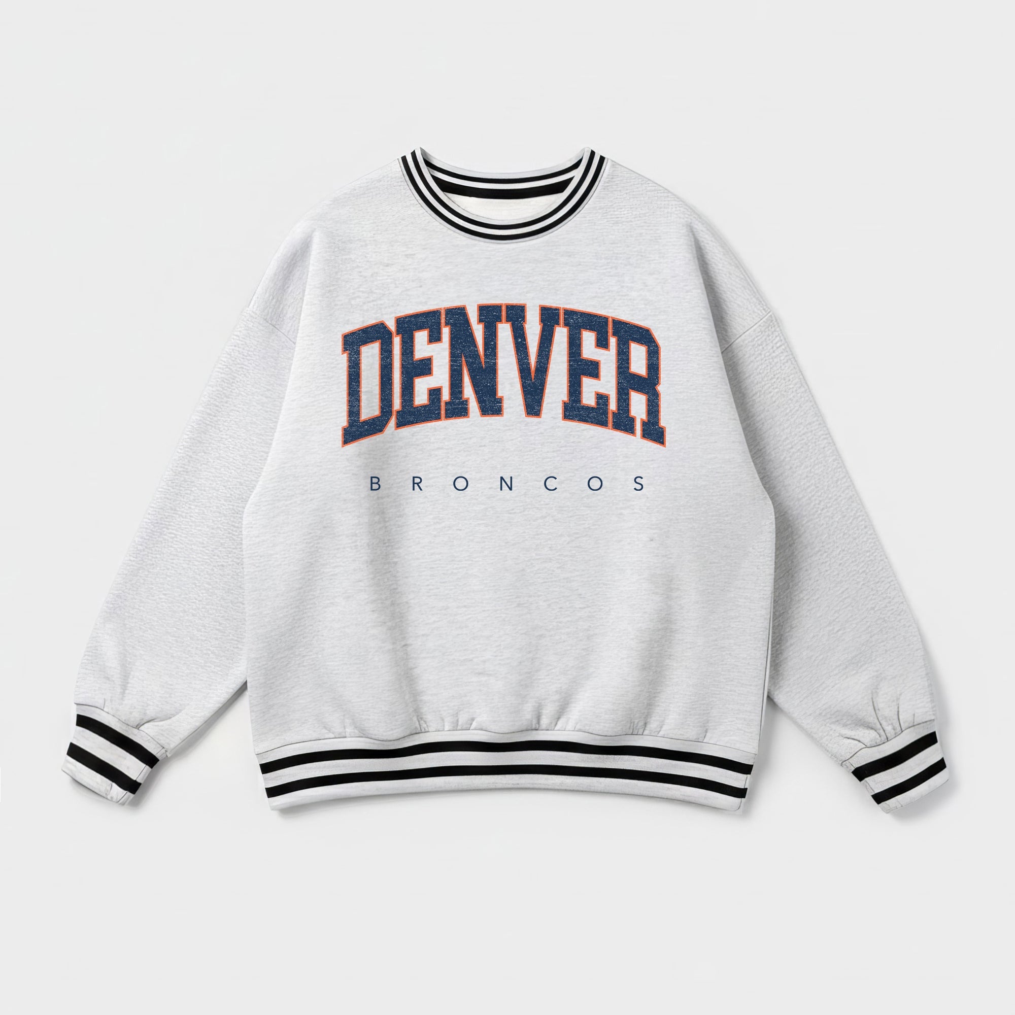 DENVER BRONCOS EASY ENERGY CREW FLEECE RINGER SWEATSHIRT