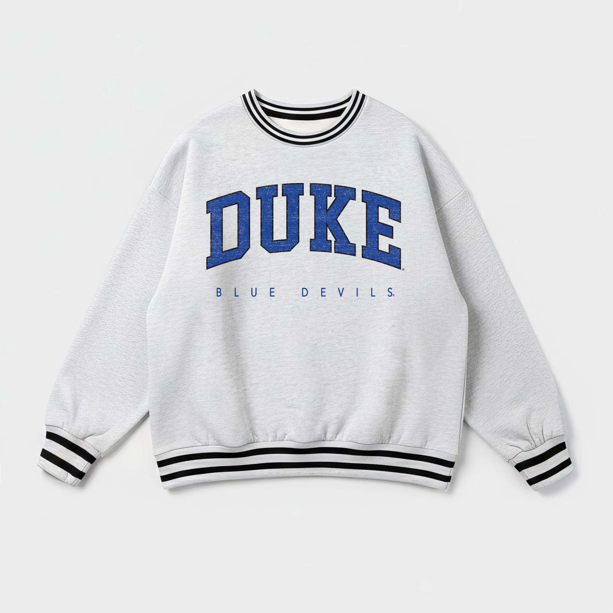 DUKE BLUE DEVILS EASY ENERGY CREW FLEECE RINGER SWEATSHIRT
