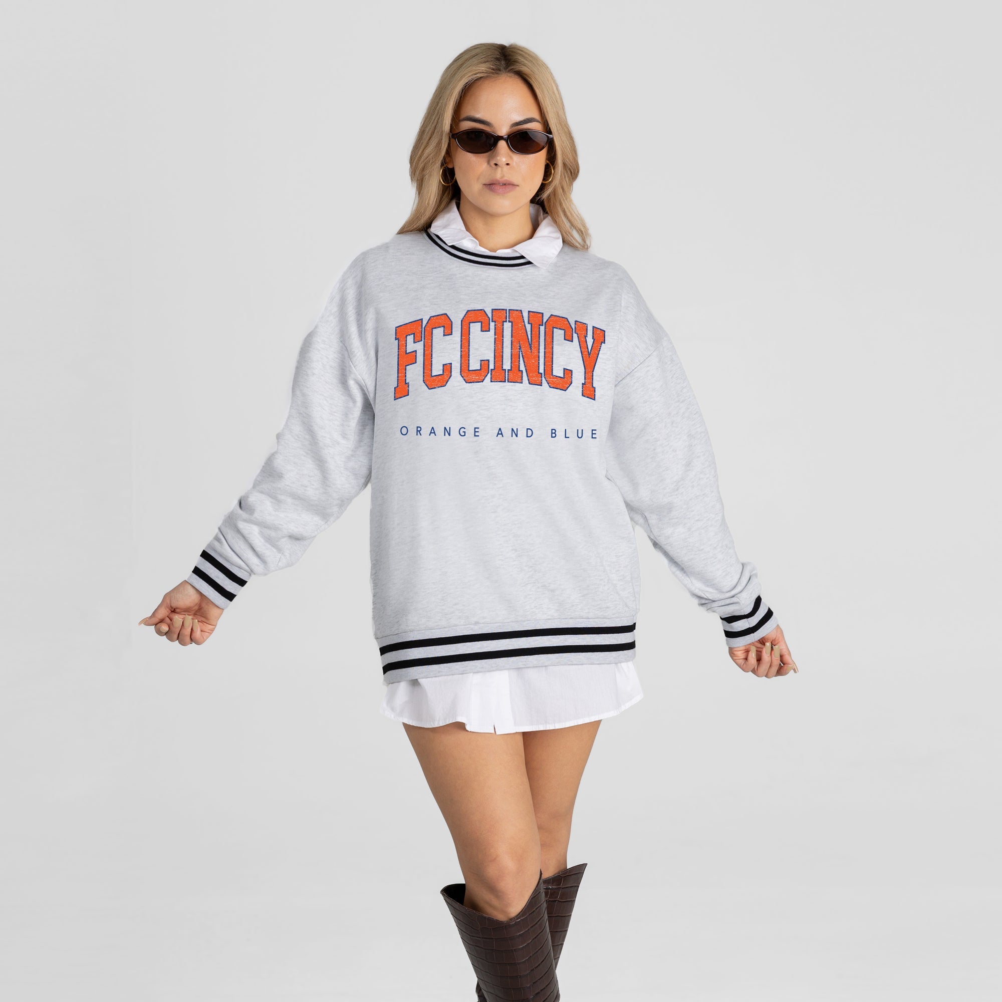 FC CINCINNATI EASY ENERGY CREW FLEECE RINGER SWEATSHIRT