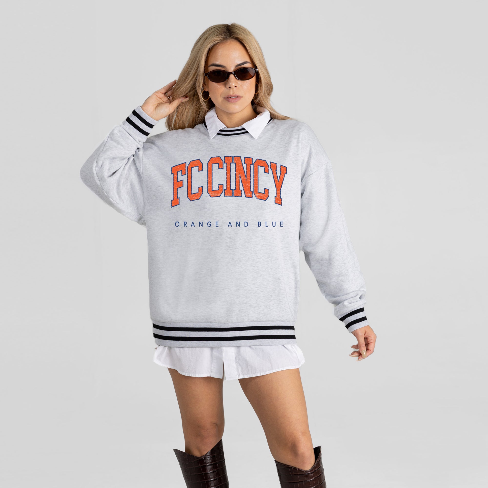 FC CINCINNATI EASY ENERGY CREW FLEECE RINGER SWEATSHIRT