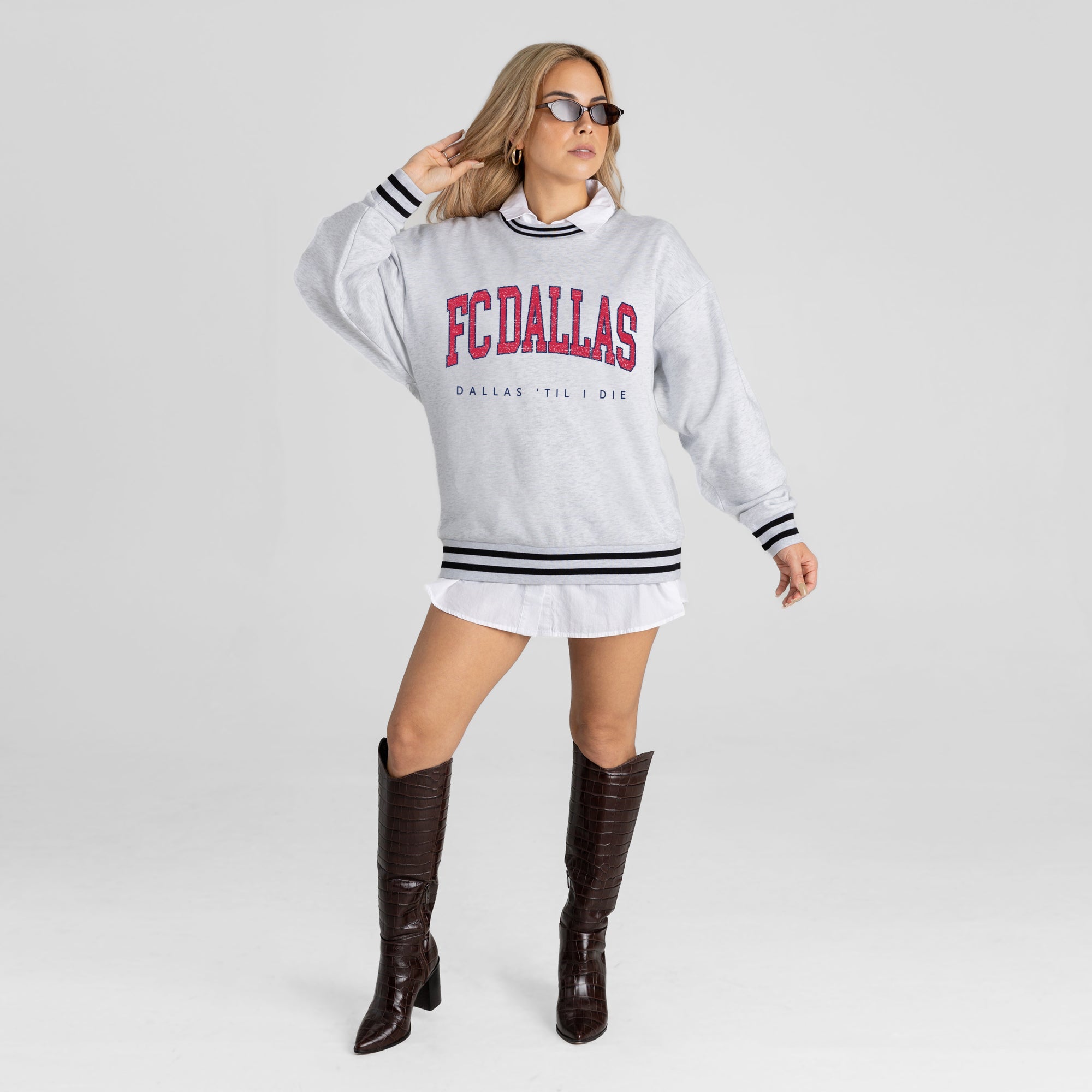 FC DALLAS EASY ENERGY CREW FLEECE RINGER SWEATSHIRT
