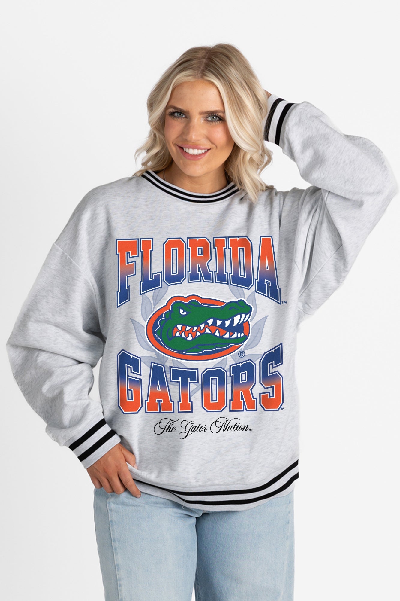 FLORIDA GATORS FADE ROUTE CREW FLEECE RINGER SWEATSHIRT – Gameday