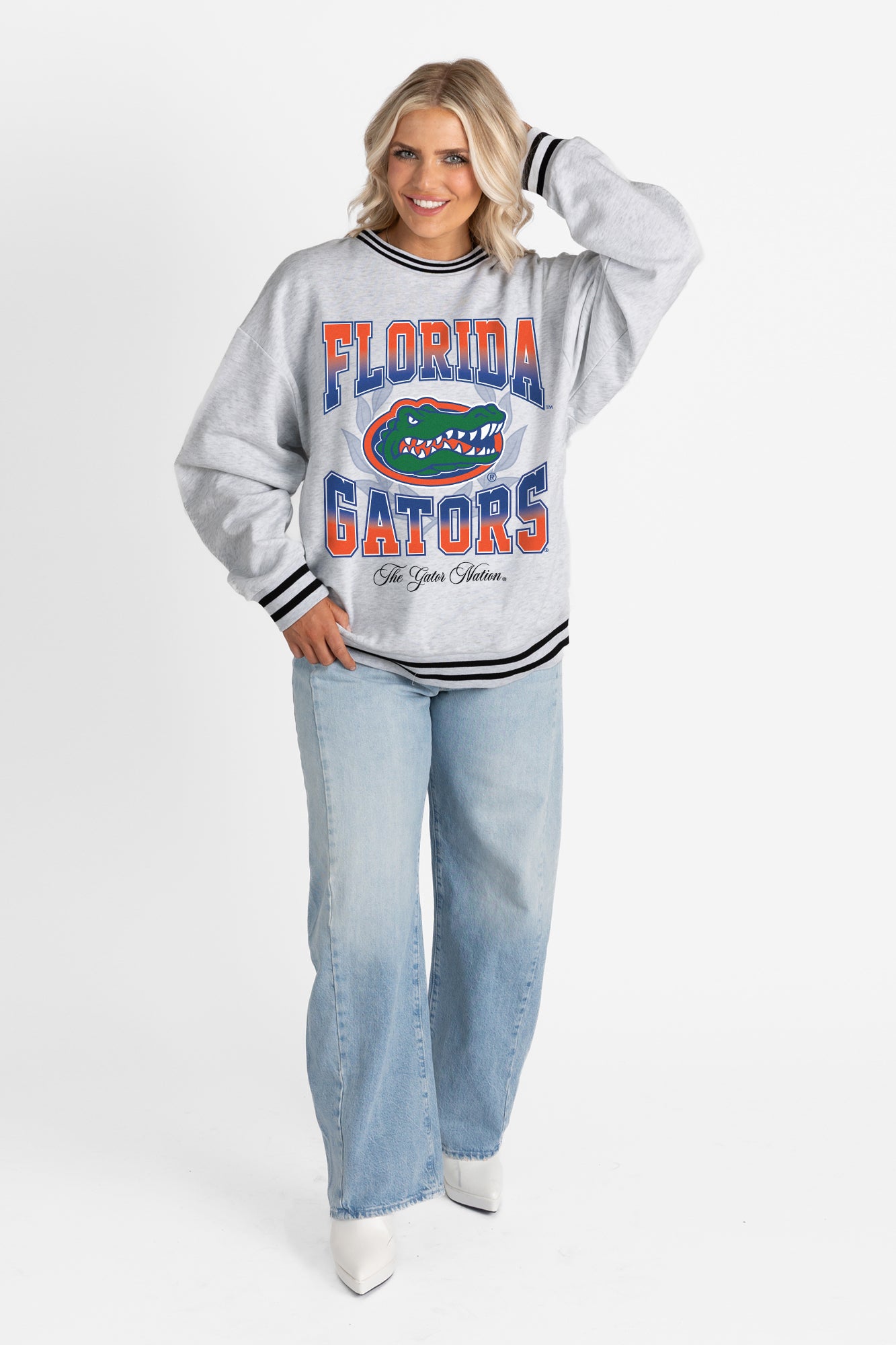 FLORIDA GATORS FADE ROUTE CREW FLEECE RINGER SWEATSHIRT – Gameday