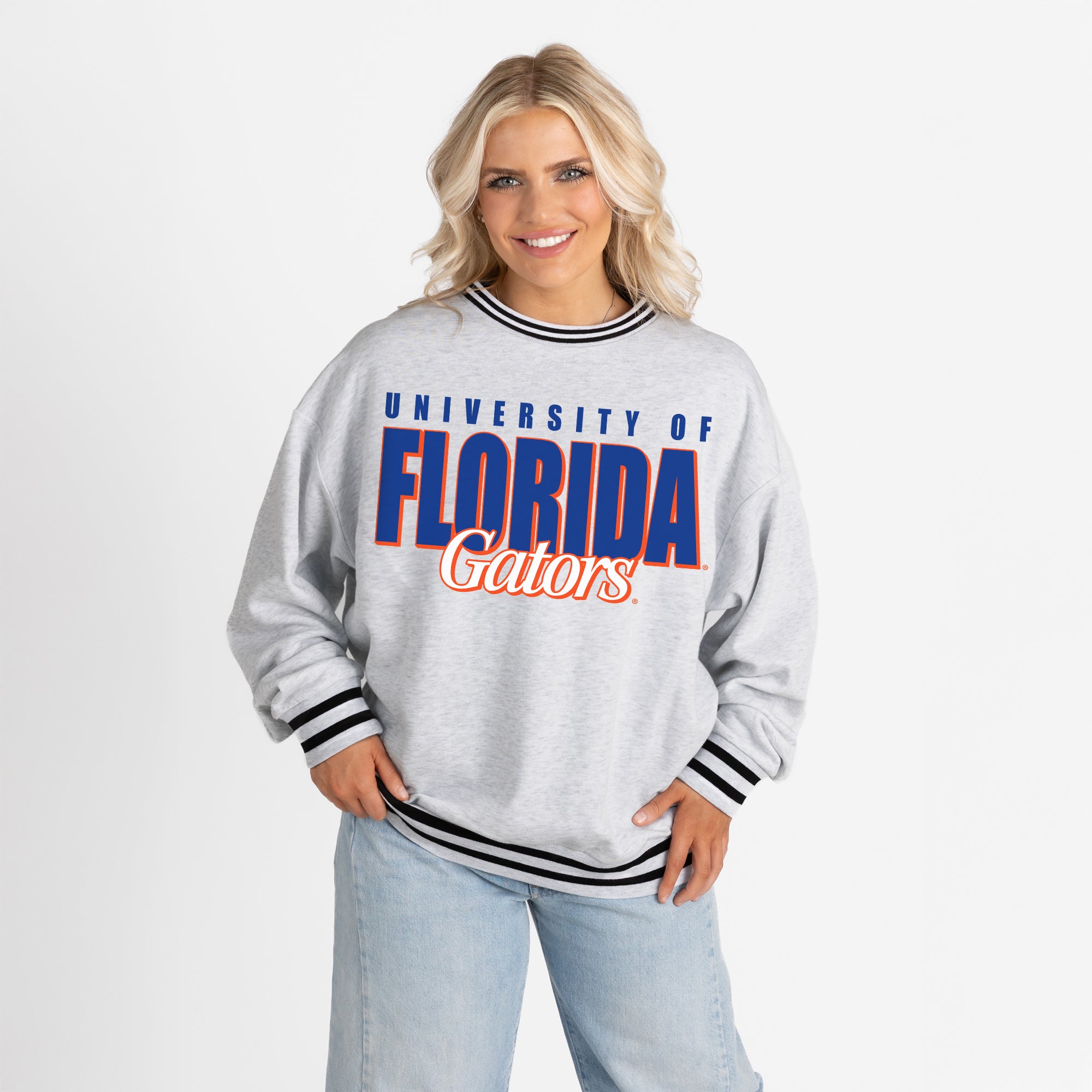 FLORIDA GATORS SHOWDOWN CREW FLEECE RINGER SWEATSHIRT