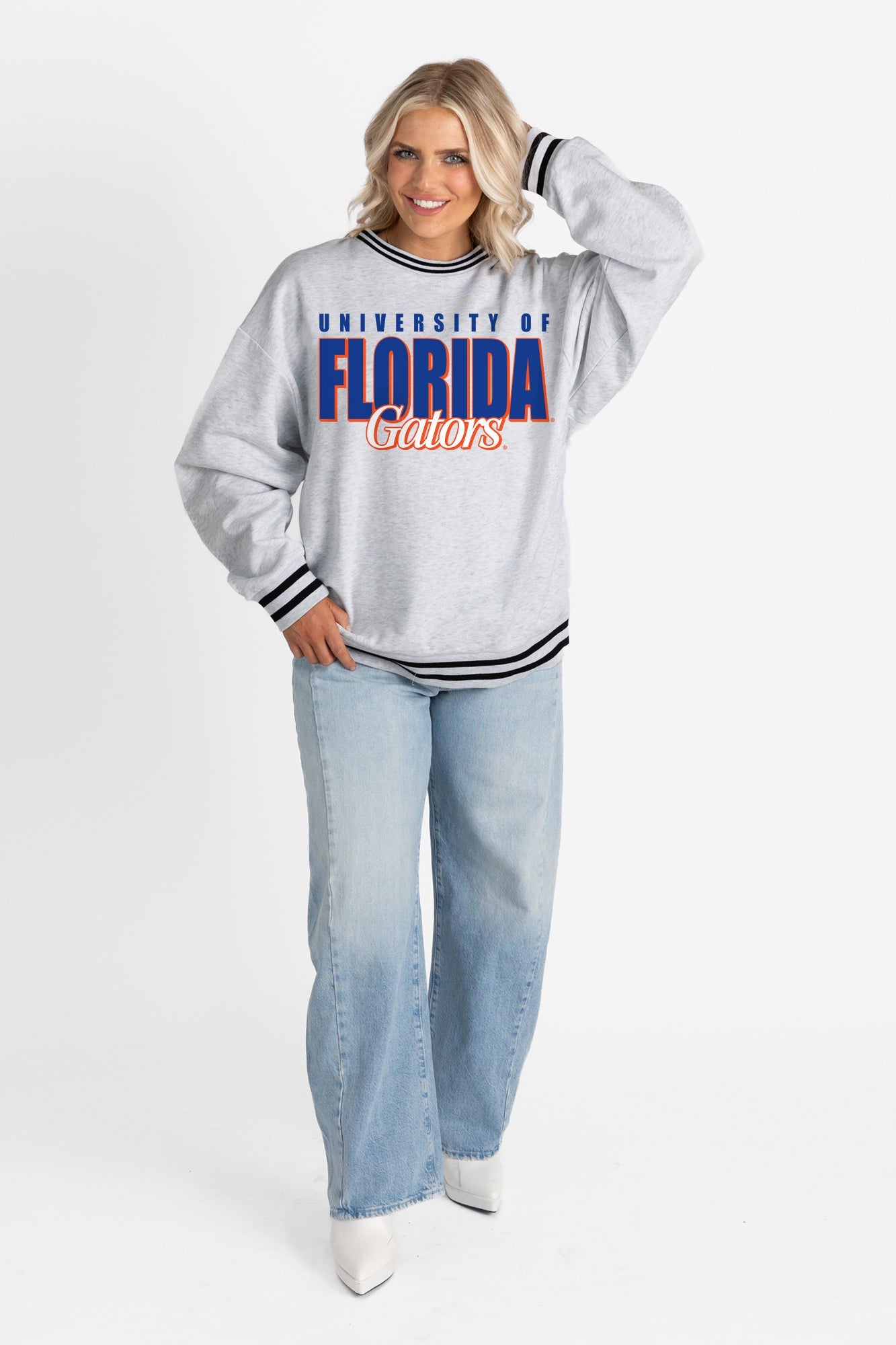 FLORIDA GATORS SHOWDOWN CREW FLEECE RINGER SWEATSHIRT