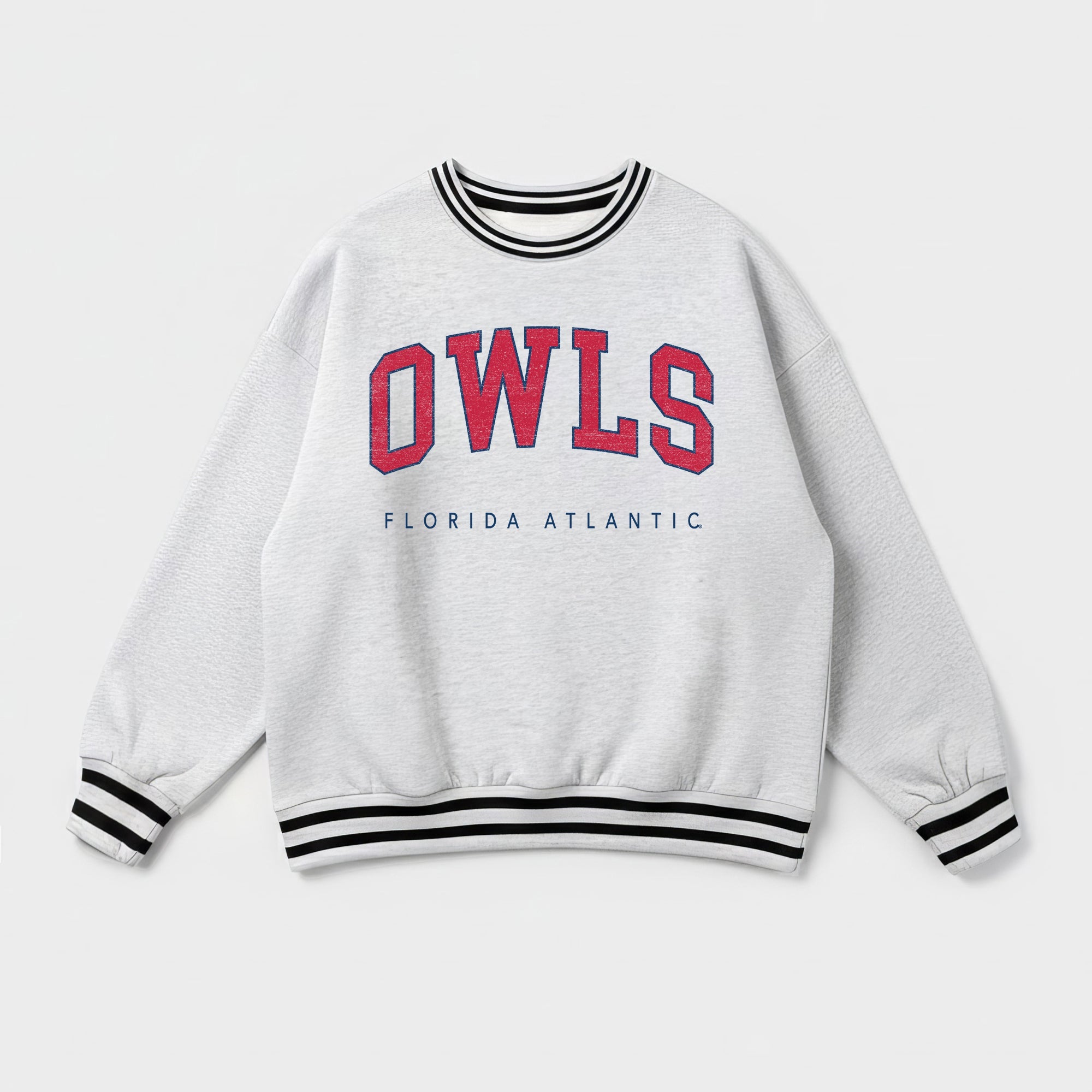 FLORIDA ATLANTIC OWLS EASY ENERGY CREW FLEECE RINGER SWEATSHIRT