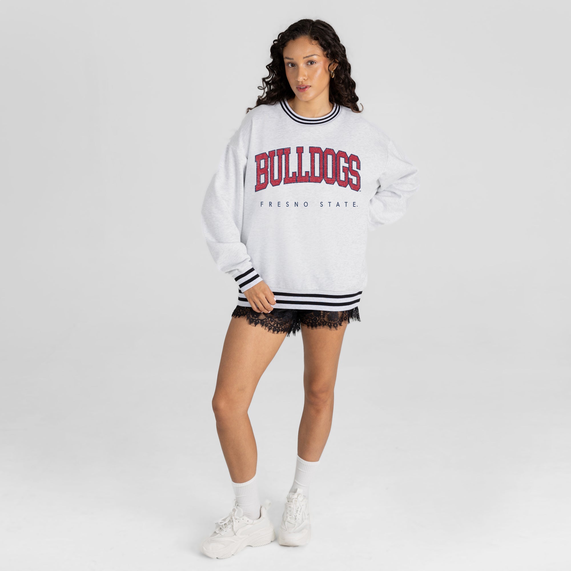 FRESNO STATE BULLDOGS EASY ENERGY CREW FLEECE RINGER SWEATSHIRT