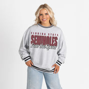 FLORIDA STATE SEMINOLES SHOWDOWN CREW FLEECE RINGER SWEATSHIRT