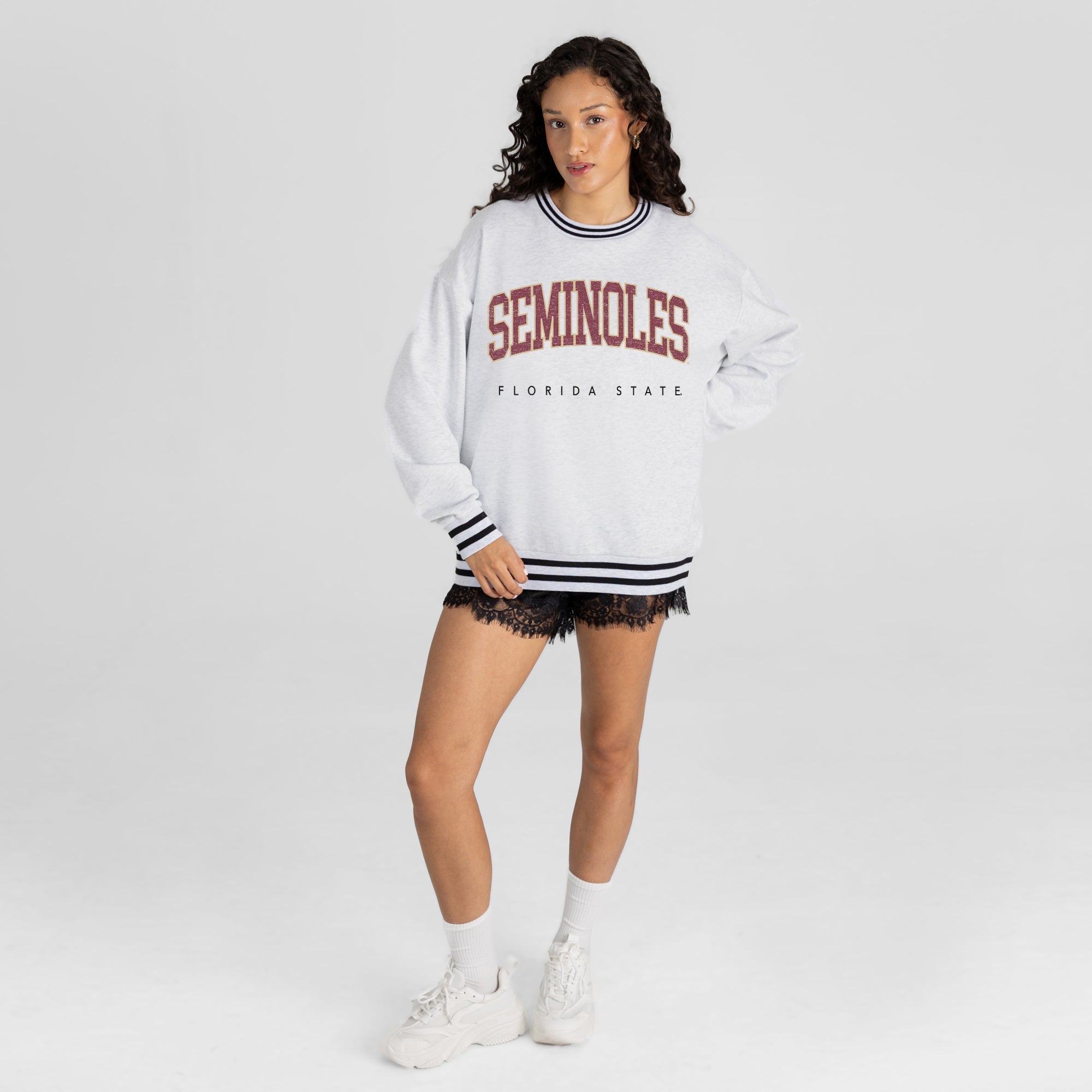 FLORIDA STATE SEMINOLES EASY ENERGY CREW FLEECE RINGER SWEATSHIRT