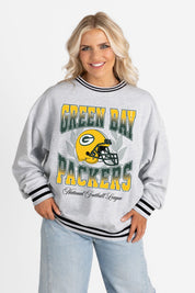 GREEN BAY PACKERS FADE ROUTE CREW FLEECE RINGER SWEATSHIRT