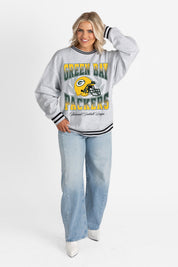 GREEN BAY PACKERS FADE ROUTE CREW FLEECE RINGER SWEATSHIRT