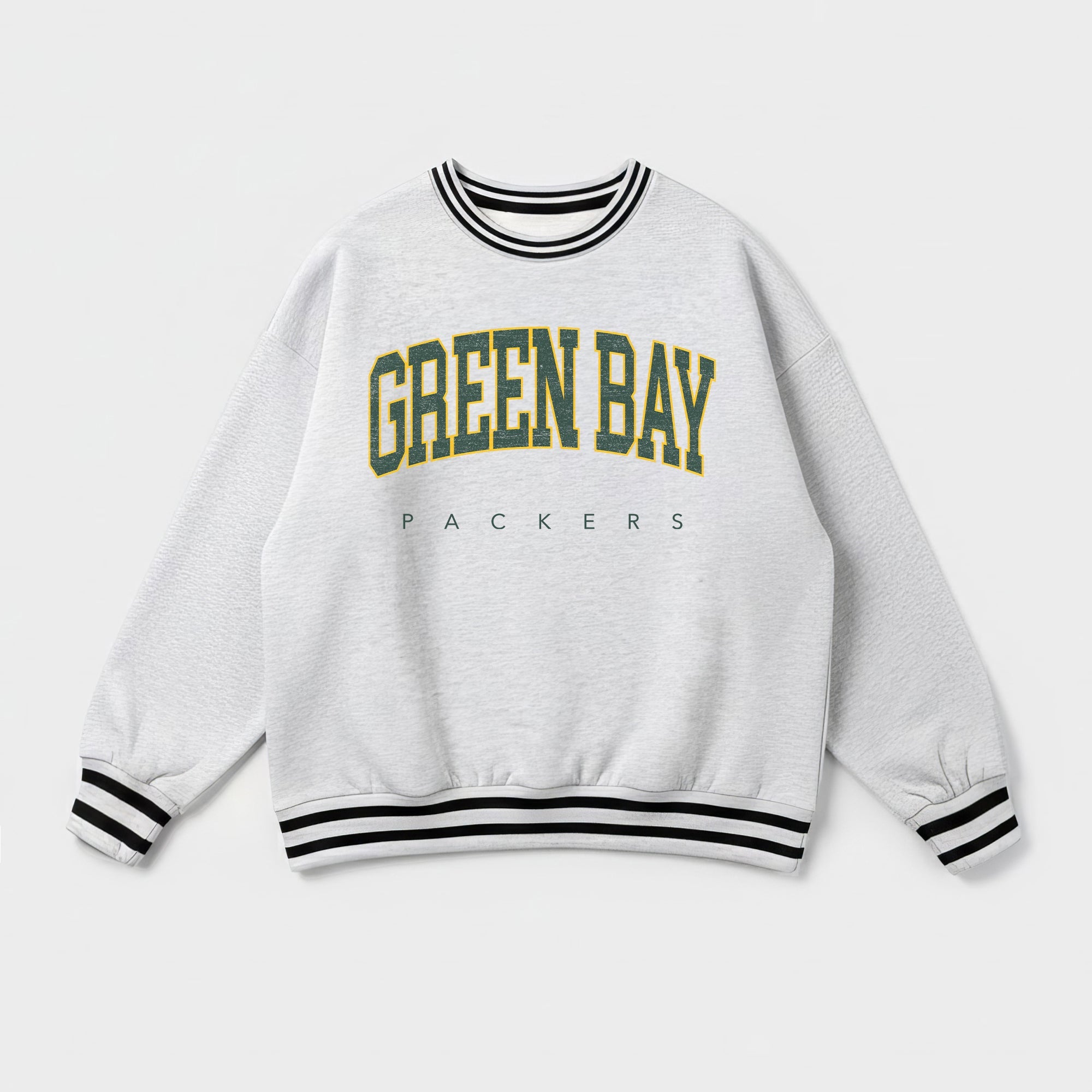 GREEN BAY PACKERS EASY ENERGY CREW FLEECE RINGER SWEATSHIRT