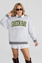 GREEN BAY PACKERS EASY ENERGY CREW FLEECE RINGER SWEATSHIRT