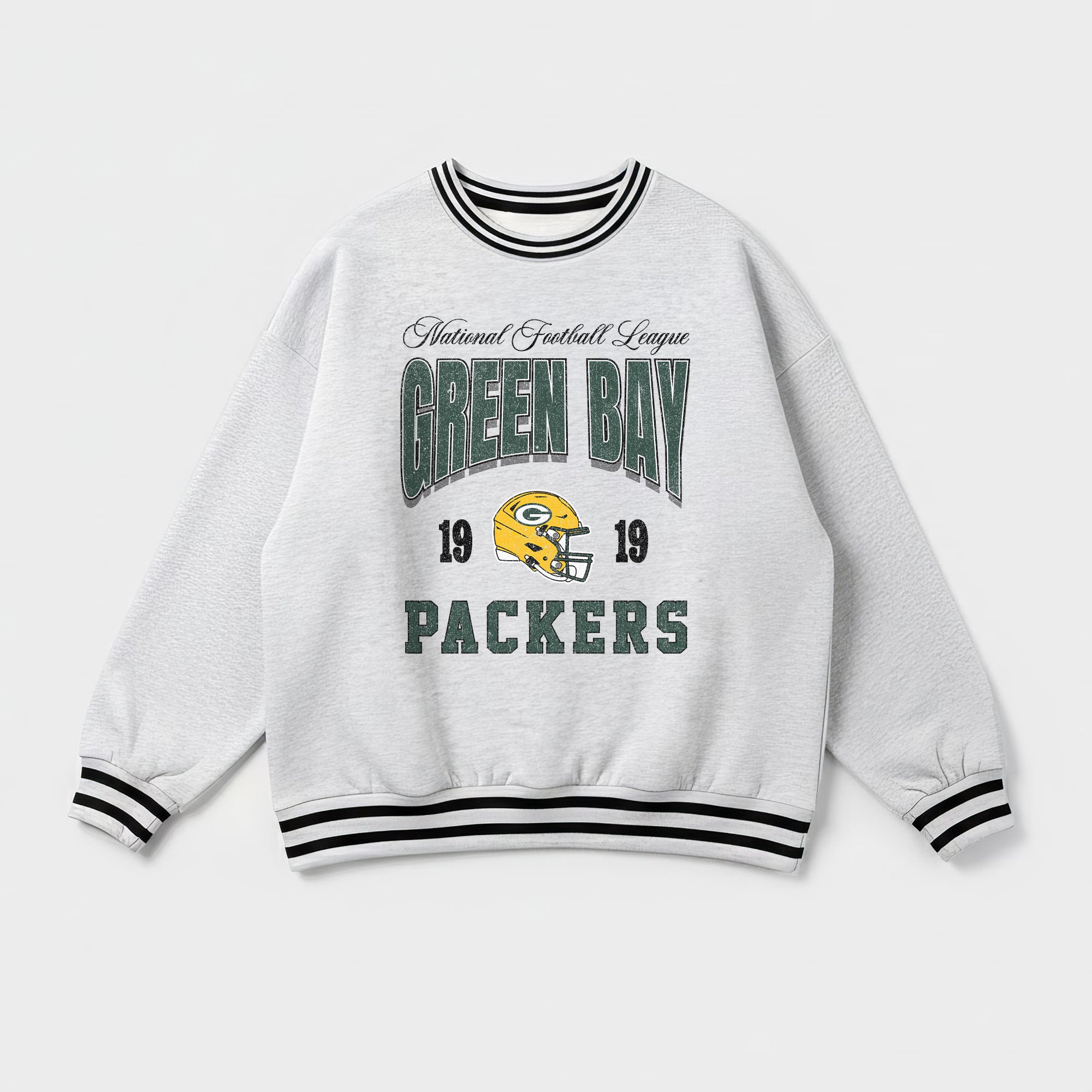 GREEN BAY PACKERS COOL VIBES CREW FLEECE RINGER SWEATSHIRT