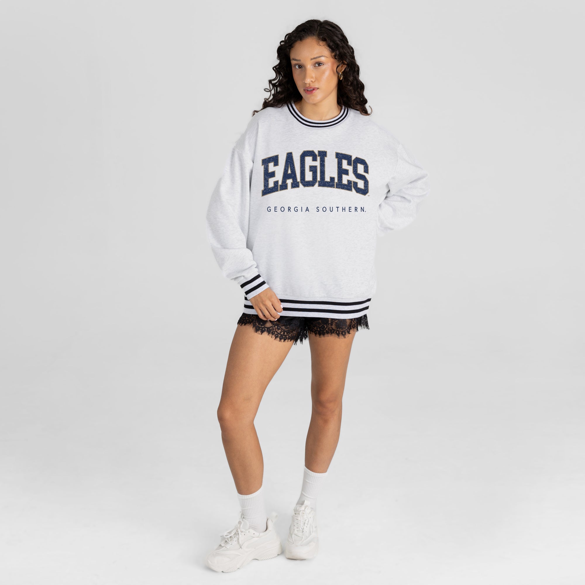 GEORGIA SOUTHERN EAGLES EASY ENERGY CREW FLEECE RINGER SWEATSHIRT
