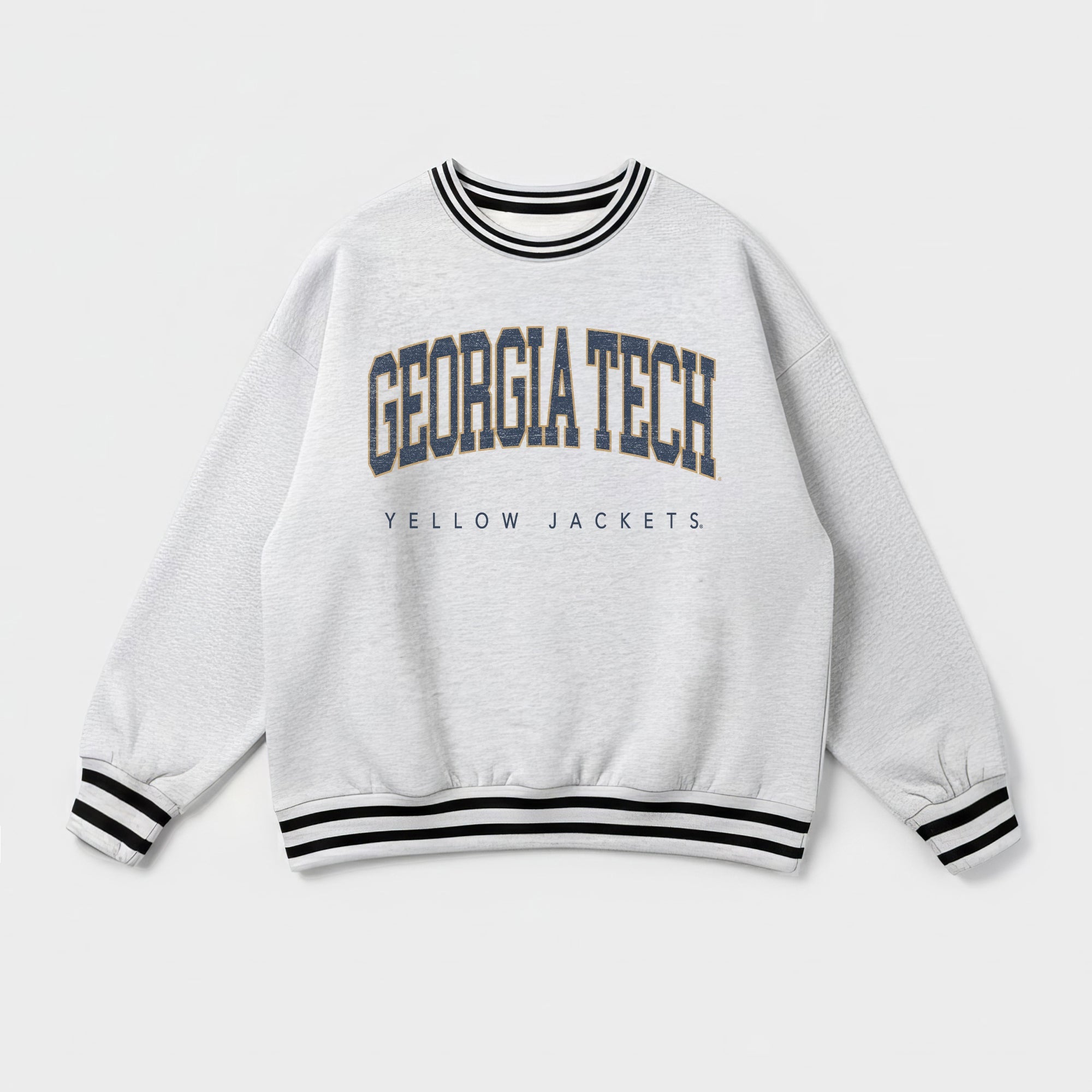 GEORGIA TECH YELLOW JACKETS EASY ENERGY CREW FLEECE RINGER SWEATSHIRT