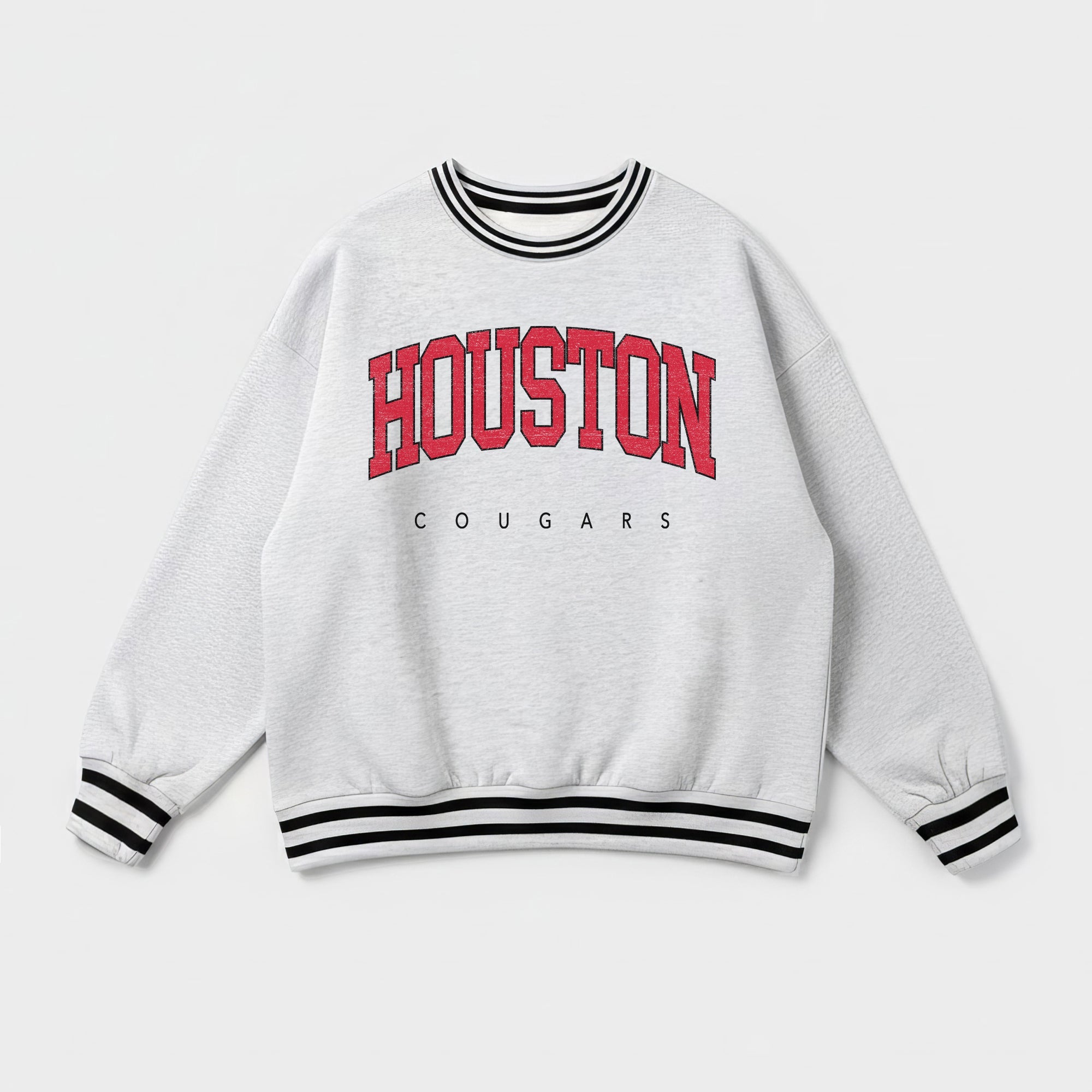 HOUSTON COUGARS EASY ENERGY CREW FLEECE RINGER SWEATSHIRT