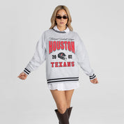 HOUSTON TEXANS COOL VIBES CREW FLEECE RINGER SWEATSHIRT