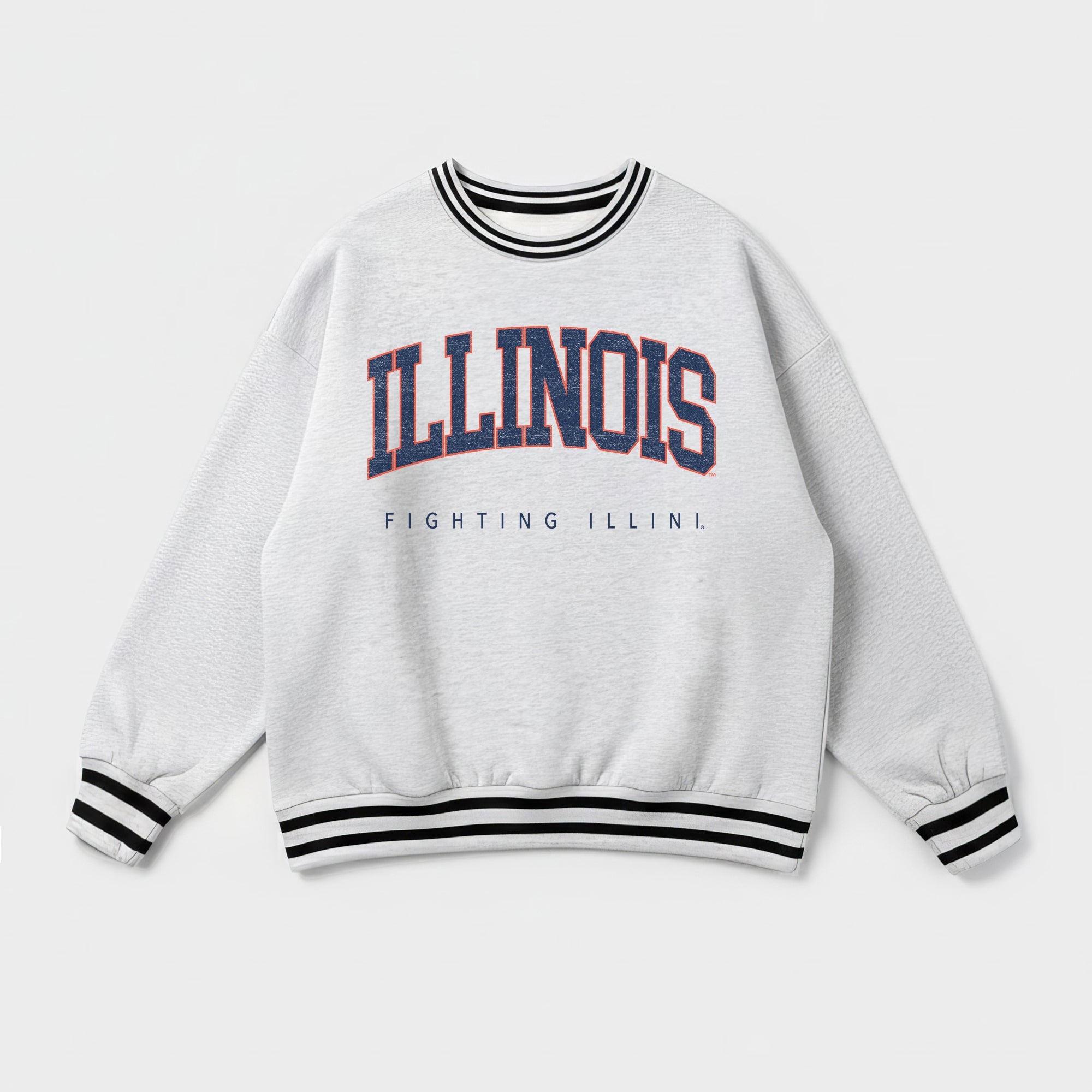 ILLINOIS FIGHTING ILLINI EASY ENERGY CREW FLEECE RINGER SWEATSHIRT