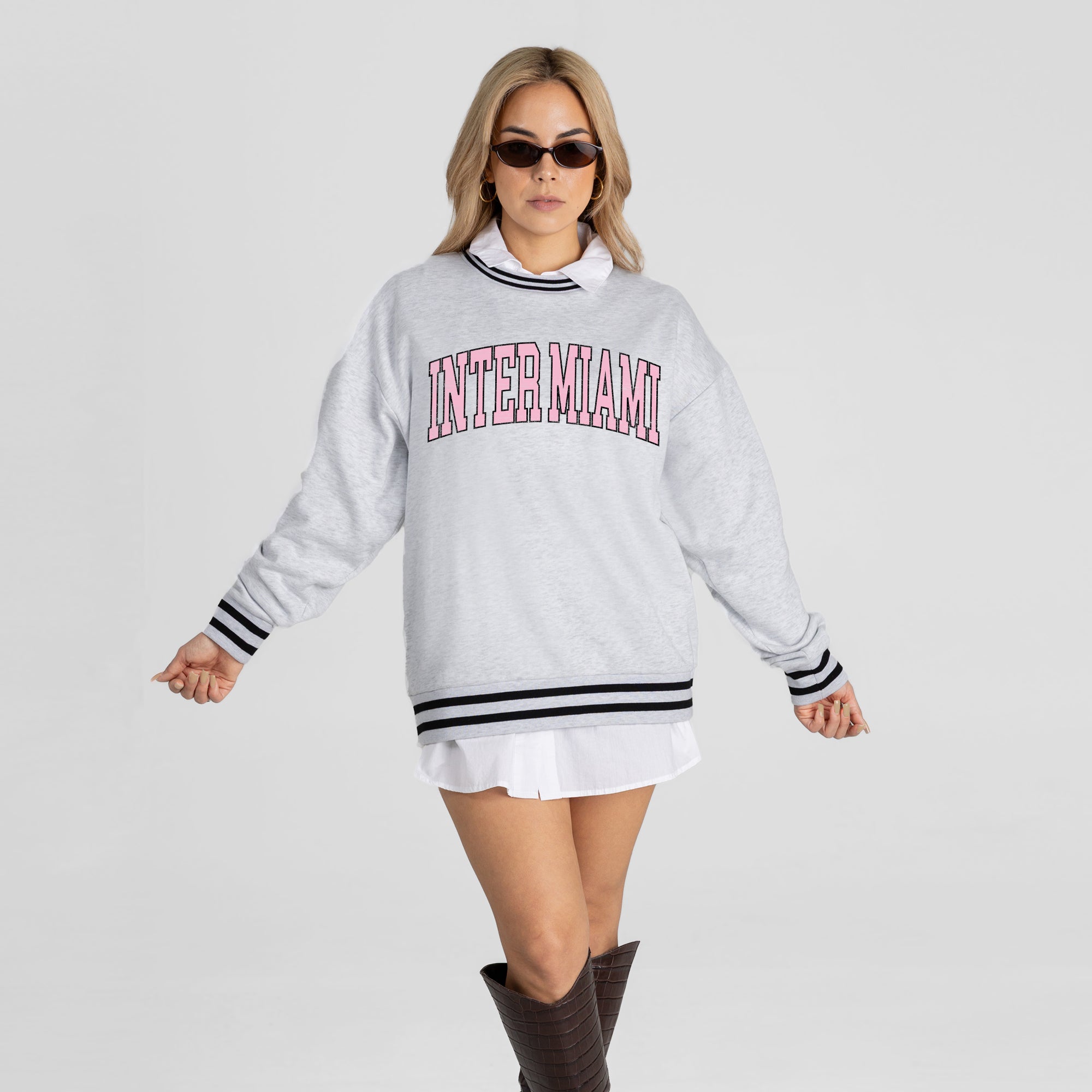INTER MIAMI CF EASY ENERGY CREW FLEECE RINGER SWEATSHIRT