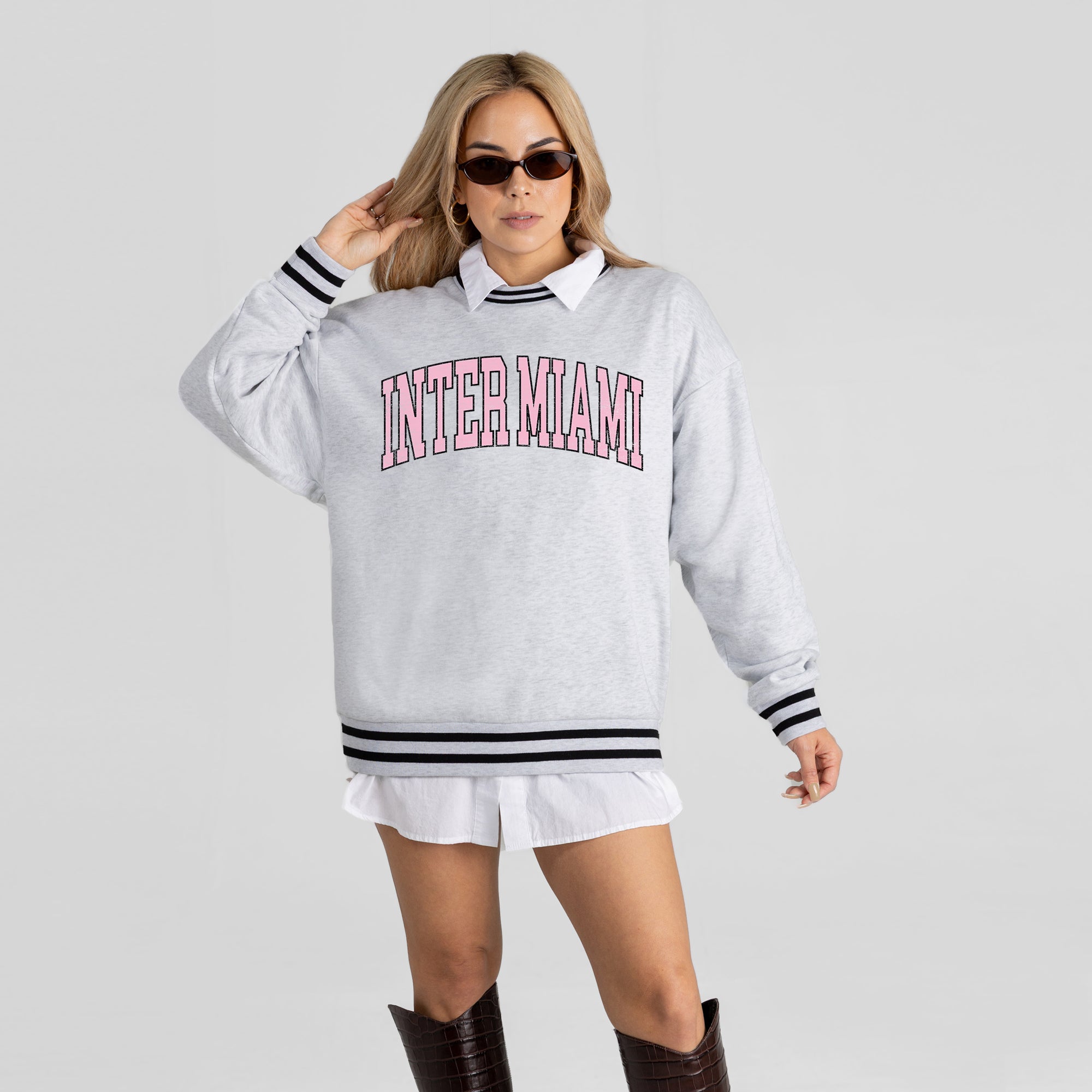 INTER MIAMI CF EASY ENERGY CREW FLEECE RINGER SWEATSHIRT
