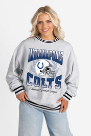 INDIANAPOLIS COLTS FADE ROUTE CREW FLEECE RINGER SWEATSHIRT