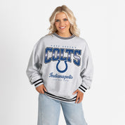 INDIANAPOLIS COLTS GRIDIRON DRIVE CREW FLEECE RINGER SWEATSHIRT