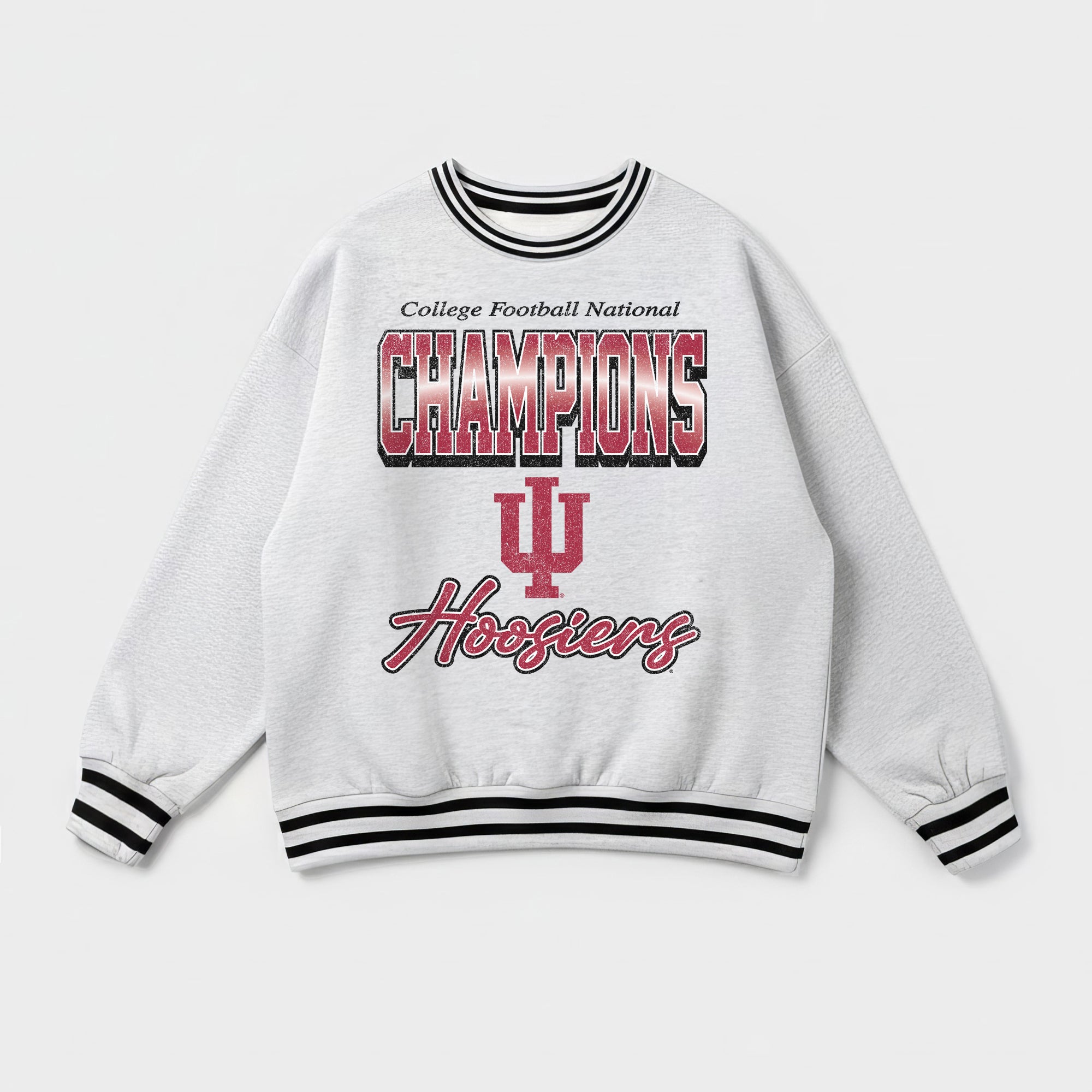 INDIANA HOOSIERS CHAMPION MODE CREW FLEECE RINGER SWEATSHIRT