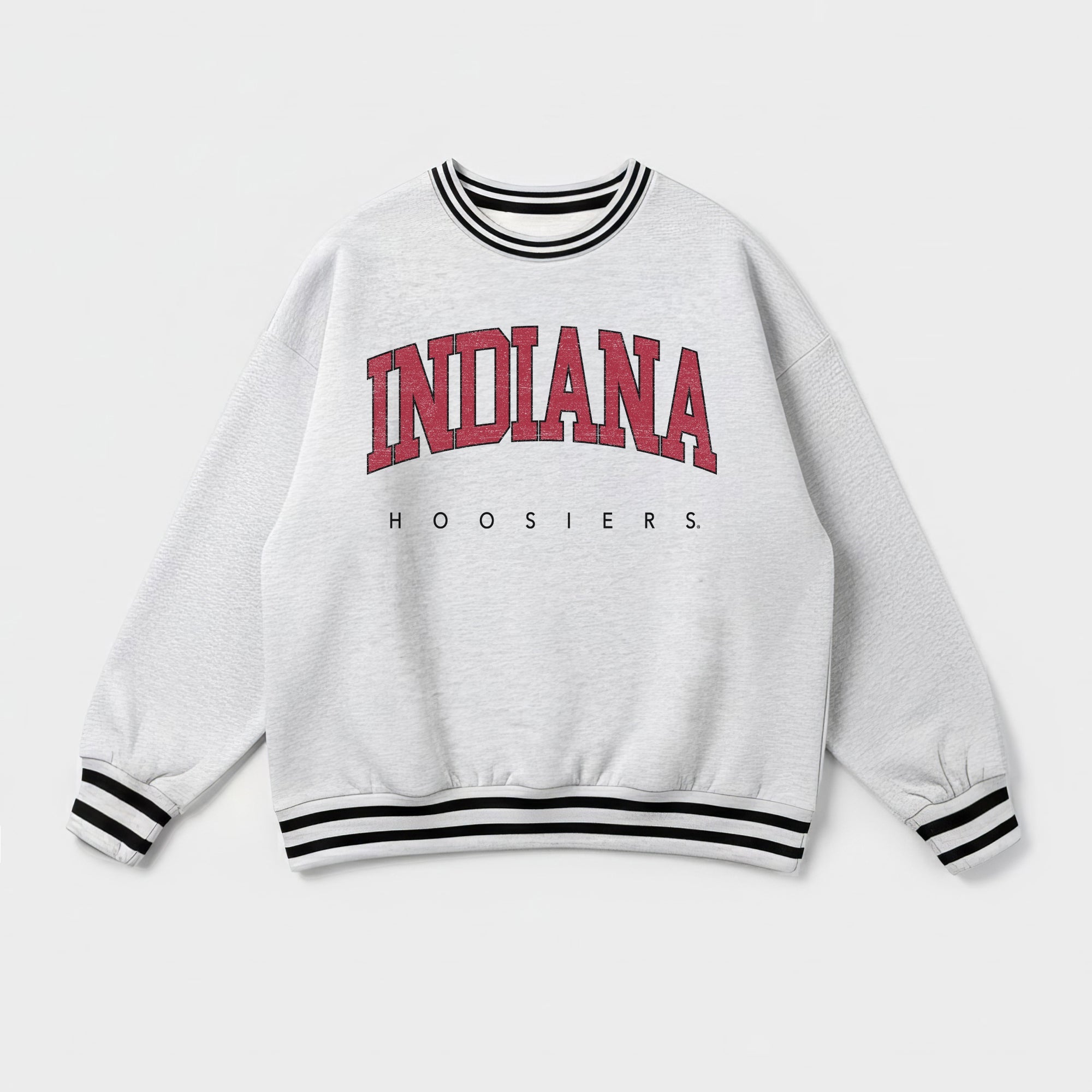 INDIANA HOOSIERS EASY ENERGY CREW FLEECE RINGER SWEATSHIRT